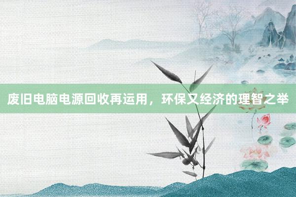 废旧电脑电源回收再运用，环保又经济的理智之举