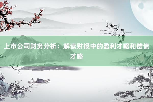 上市公司财务分析：解读财报中的盈利才略和偿债才略